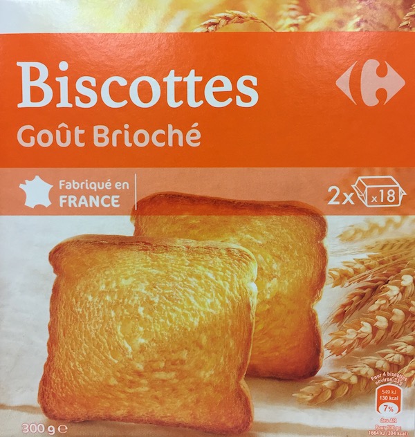 Biscottes goût brioché CARREFOUR CLASSIC