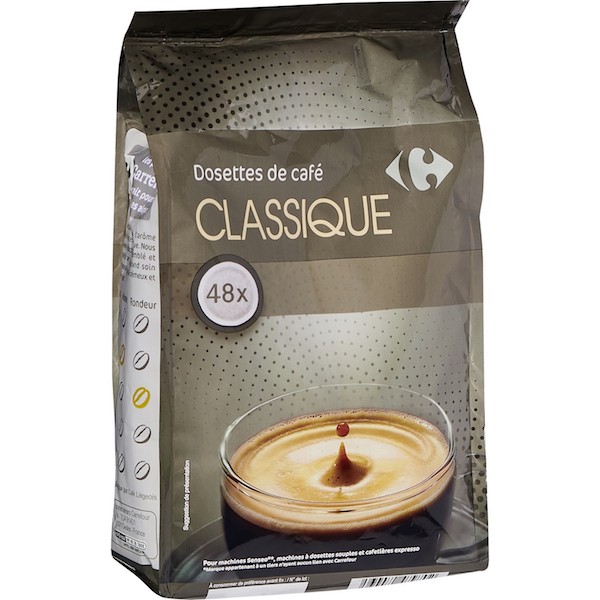 Dosettes de café corsé - Carrefour - 336 g (48 dosettes)