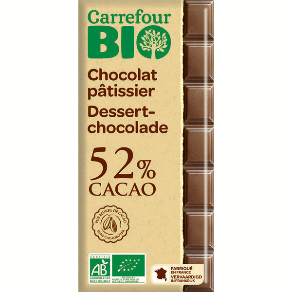 Tablette de Chocolat Noir Pâtissier 52% 200g