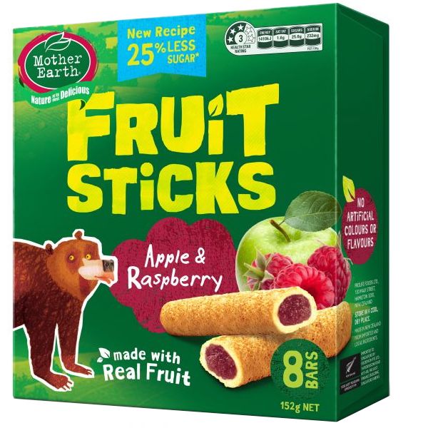 FRUIT STICKS APPLE RASPBERRY