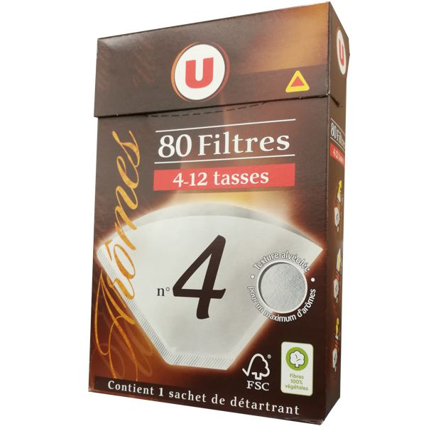 Filtres à café n°4 - x80 - Super U, Hyper U, U Express 