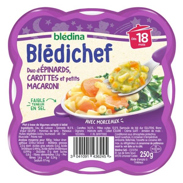 BLÉDICHEF EPINARDS MACARONI