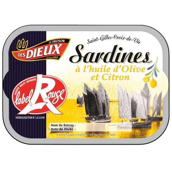 SARDINES HUILE D'OLIVE CITRON