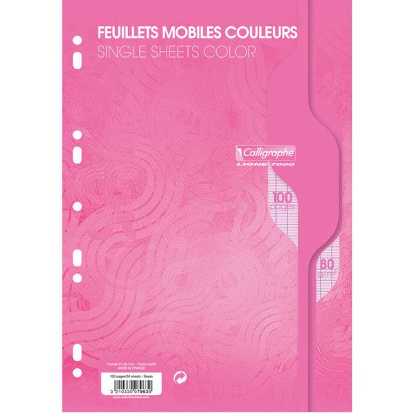 FEUILLES SIMPLES ROSE A4