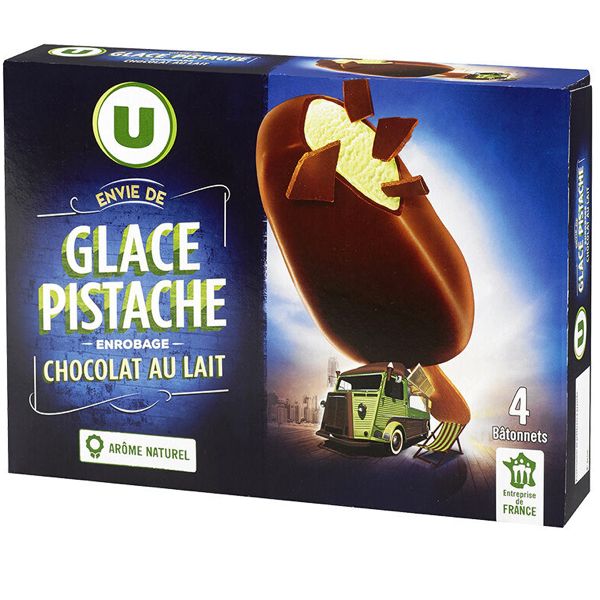 GLACE PISTACHE CHOCOLAT LAIT